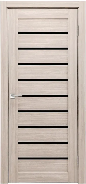 Фото Межкомнатная дверь Легенда X-2 тон Кремовая лиственница Остекление Лакобель черное